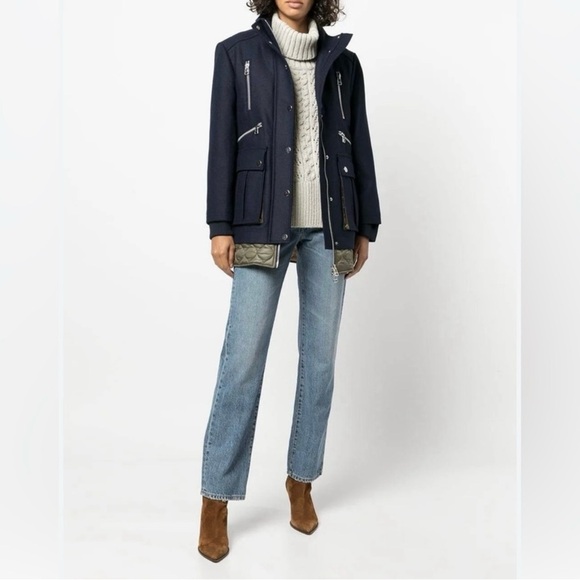 RARE Veronica Beard Halbert Zip Up Wool Blend Quilted Jacket Navy Coat Size S - Picture 8 of 8